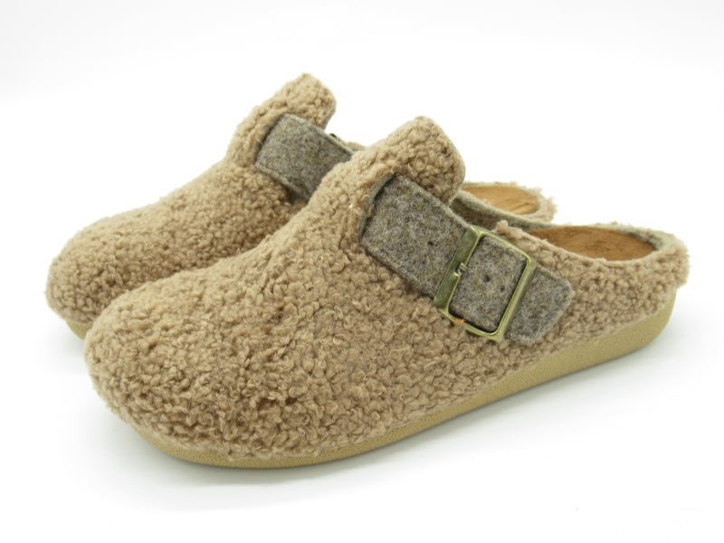 Zapatilla Efecto Borrego Camel