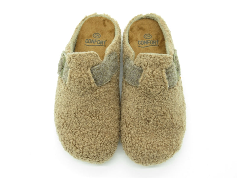 Zapatilla Efecto Borrego Camel